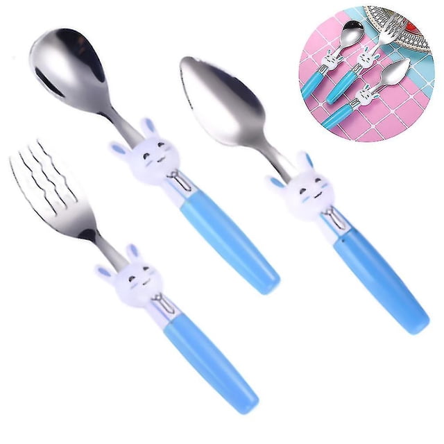 Cubiertos de acero inoxidable para ni?os de 3 piezas LingWen 1327534103212