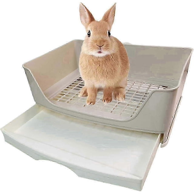 Large Rabbit Litter Box Trainer Potty Corner Toilet with Drawer 26-27s