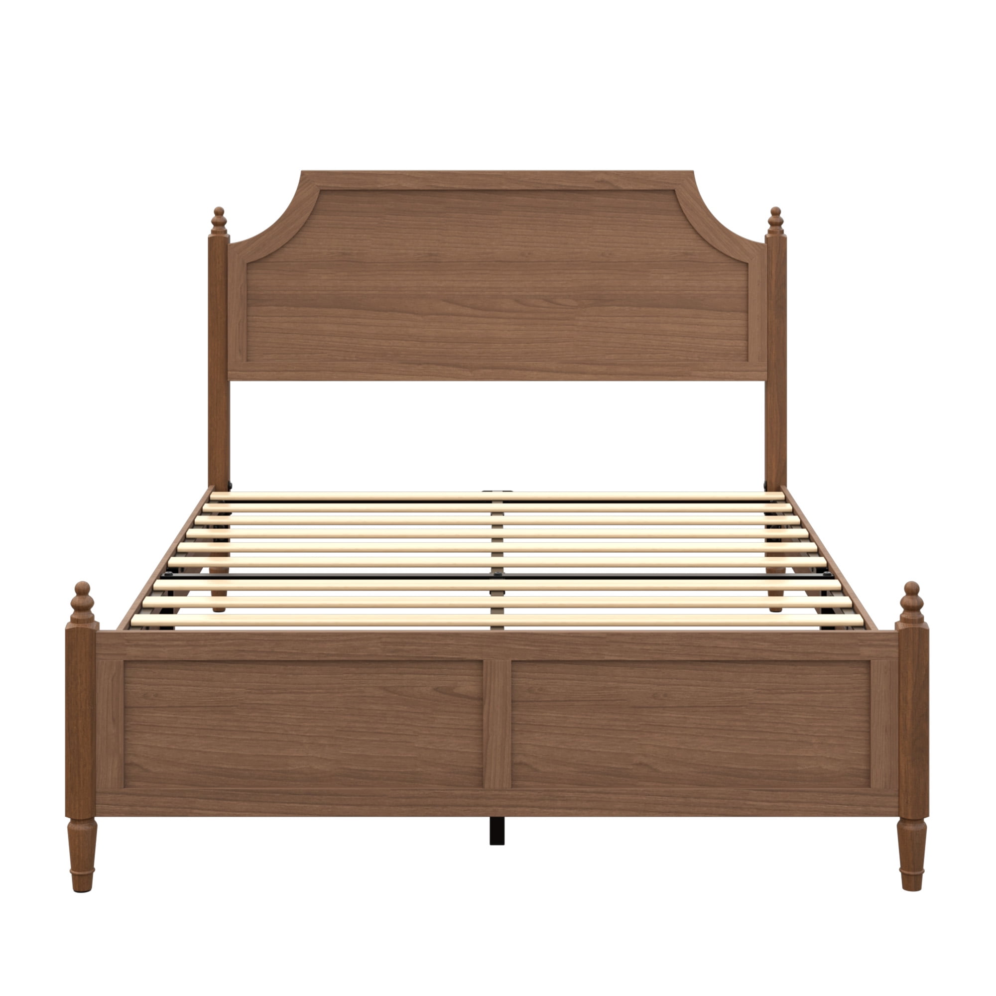 Full Size Platform Bed Frame with Headboard and Footboard, No Box Spring Needed Modern Farmhouse Bed and Mattress Foundation for Bedroom, Dark Brown