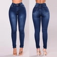 thumbnail image 3 of Efsteb Womens Fashion Jeans High Waisted Stretch Slim Jeans Casual Fashion Slim Pencil Denim Pants Clearance (A-Dark Blue,XXL), 3 of 7