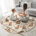 thumbnail image 3 of Fall Gnomes with Autumn Leaves Pattern Round Blanket,Comfortable Soft Flannel Throw Blanket,All Season,Warm Lightweight Blankets for Sofa Bed Couch Living Room Chair 47"x47", 3 of 5