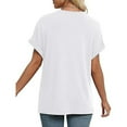 thumbnail image 4 of Ladies Tops Plus Size Crop Top Bat Wing Sleeve Shirt V Neck Work Blouses (White L), 4 of 8