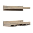 thumbnail image 1 of del Hutson Designs Rustic Luxe 24" Real Wood Stemware Rack/Shelf Set, Grey, 1 of 8