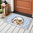 thumbnail image 4 of Easter Bunny Entryway Rug 2'x3'&nbsp; Non Slip Front Door Mats, Spring Easter Eggs Chick Floral Blue Check Entrance Rugs Indoor Outdoor Carpet, Washable Floor Mats Small Area Rug for Bedroom Kitchen, 4 of 8
