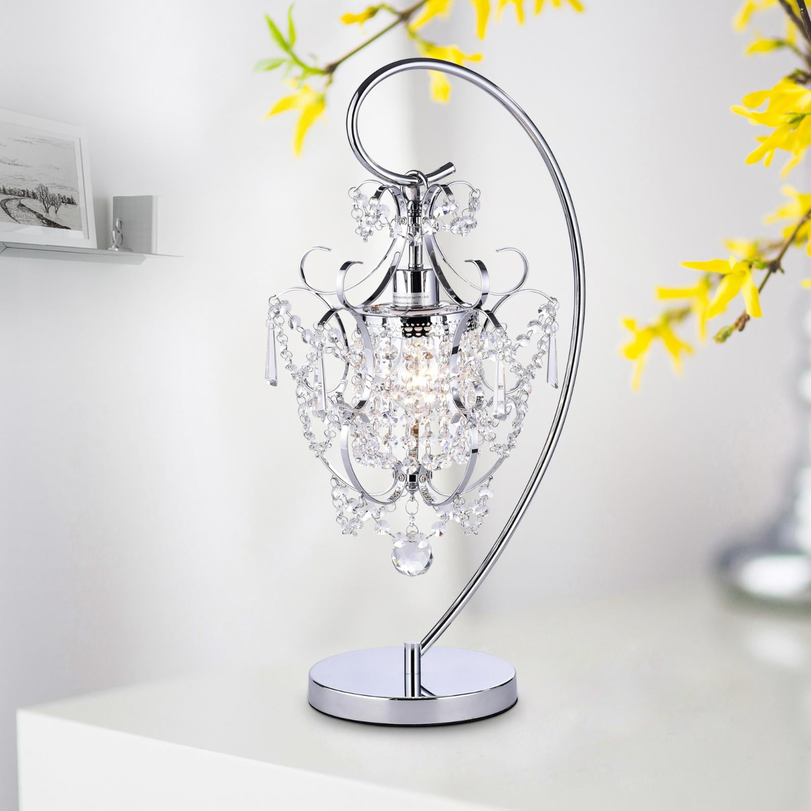 Unnie 1-light Chrome 24-inch Crystal Table Lamp