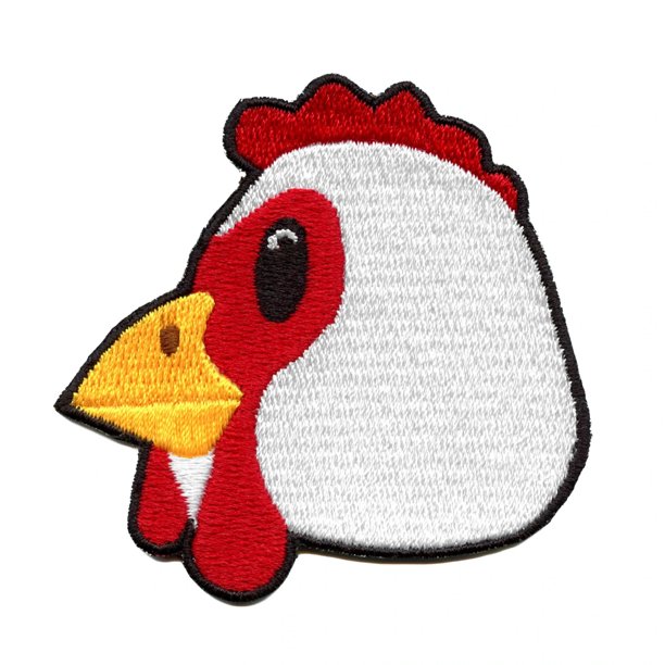 Chicken Head Emoji Patch Keyboard Animal Text Embroidered Iron On
