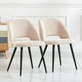thumbnail image 3 of KEIVVAKN Kitchen Dining Chairs Set of 2 Beige Upholstered Modern Chairs for Dining Room Metal Legs, 3 of 10