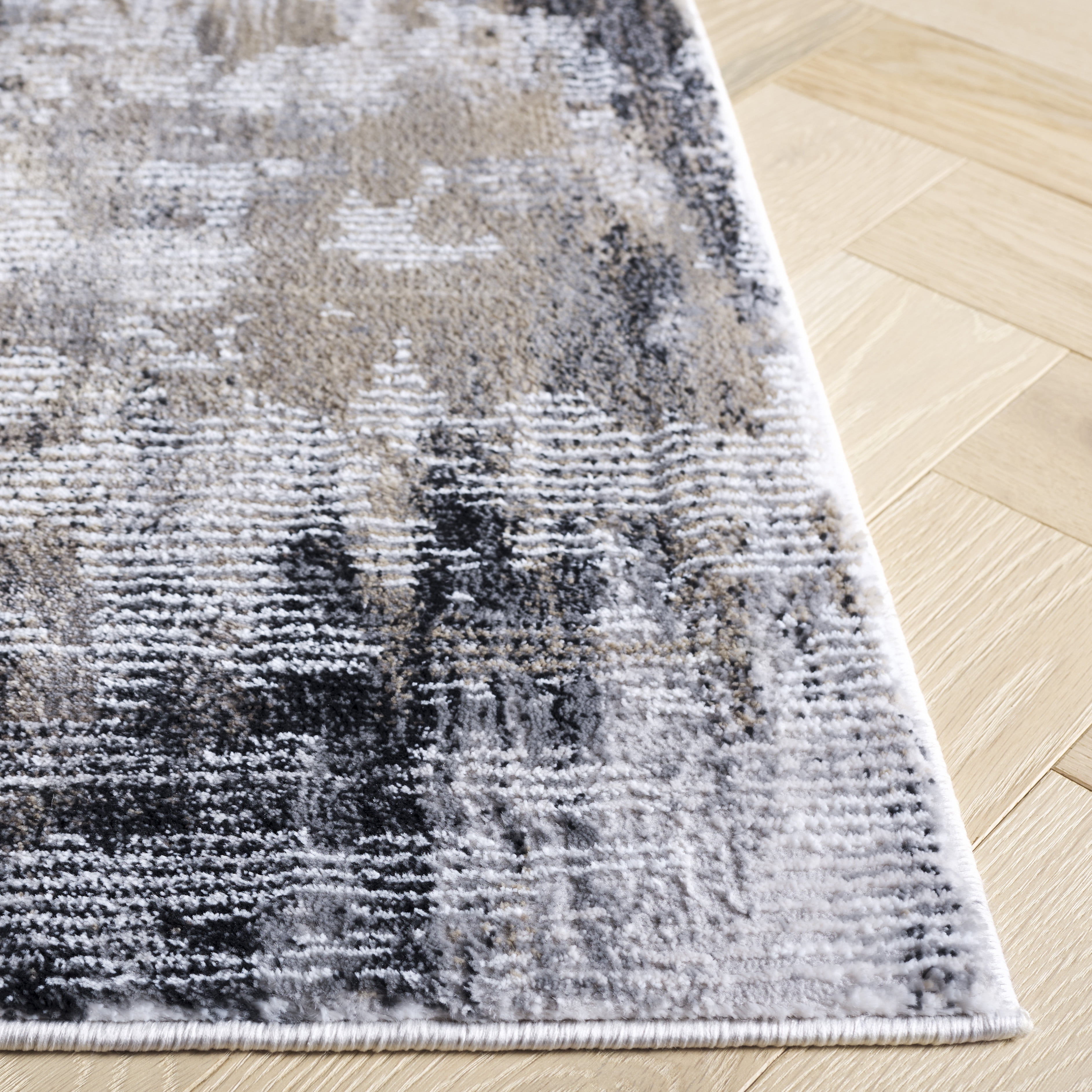 SAFAVIEH Slate Cynthia Distressed Area Rug, Grey/Brown Ivory, 8' x 10'