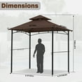 thumbnail image 2 of MASTERCANOPY 8 x 5ft Outdoor BBQ Grill Gazebo with LED Lights and Shelves, Brown, 2 of 6