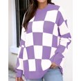 thumbnail image 1 of Women's loose plaid sweater pullover, 1 of 2