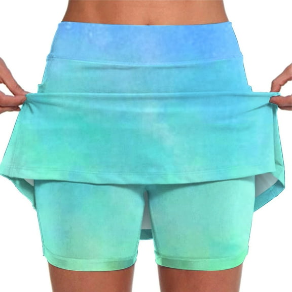 Jxximdong Dolphin Shorts for Women, Plus Size SkortShort Skirts Skinny Pants Athletic Skirt with Shorts Shorts for Women, Blue Women's Casual Shorts