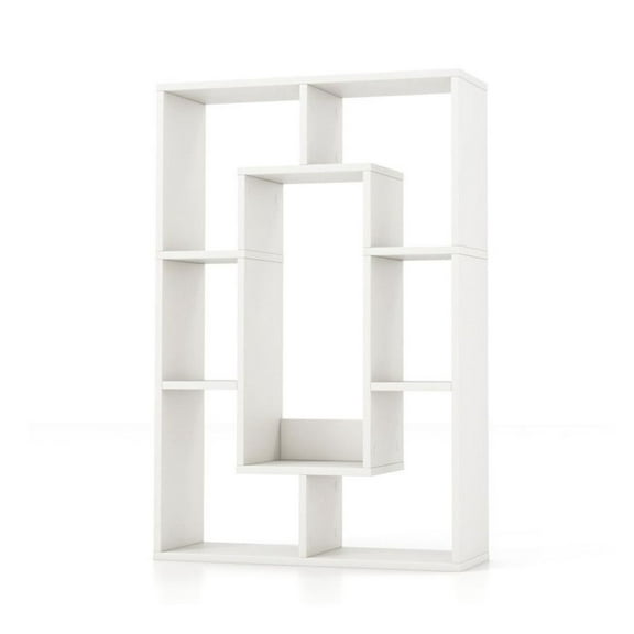 FASCK 7-Cube Bookshelf, Geometric Bookcase Modern Decorative Open Shelf, Storage Organizer for Living Room, Office, Decor
