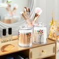 thumbnail image 3 of Yayeee 4 Pack Qtip Holder Bathroom Cotton Swab Canister with Lid Clear Dispenser Set, Colorful Flower, 3 of 6
