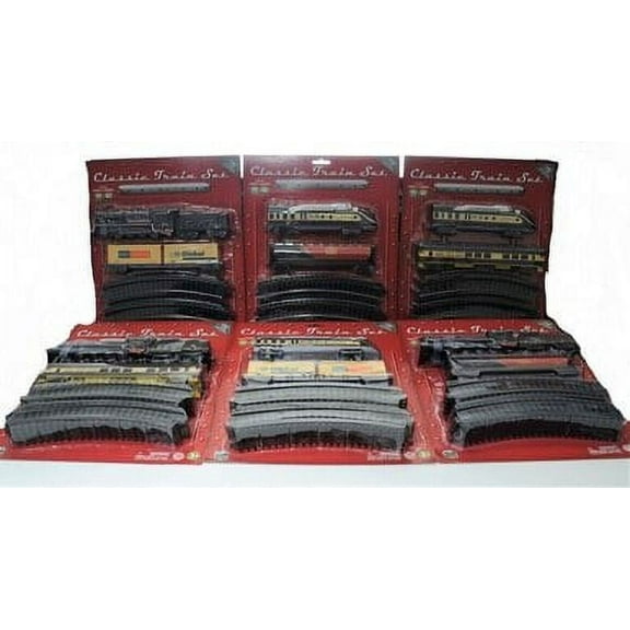 Wowtoyz Classic Model Train Sets Ready to Run Toddler with Steam Plastic, Muticolor, 14 Pcs