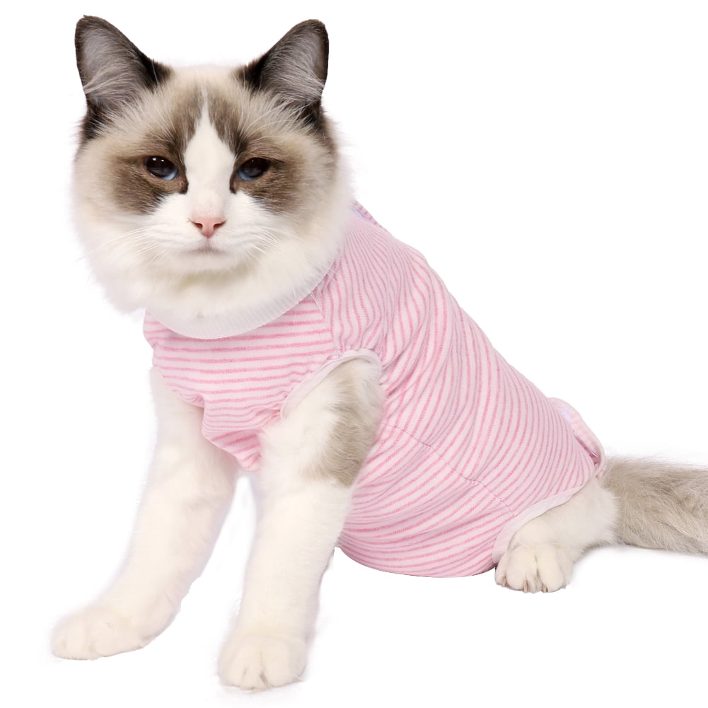 Dotoner Cat Recovery Suit for Abdominal Wounds or Skin Diseases, E-Collar  Alternative for Cats Kitten, Cat Surgery Pajama Suit for Cats(M,Pink)