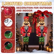 VEIKOUS 5ft Christmas 3D Nutcracker Soldier Decoration, Indoor & Outdoor Decoration W/ Ground Stakes and Candy Cane for Holiday