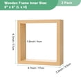 thumbnail image 3 of 2-Pack Dried Flower Frame, 6 x 6 Inch Double Acrylic Wooden Dried Flower Photo Floating Frame [Wood Color], 3 of 7
