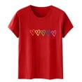 thumbnail image 4 of Lolmot Blouses pour Femmes, Mode Féminine Imprimé Manches Courtes Blouse Amusante Col Rond T-Shirt Tops, 4 of 6