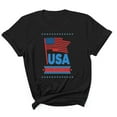 thumbnail image 2 of HOMADLES Men Flag Graphic Tee Independence Day Crewneck Muscle Stretch T Shirt Short Sleeve Black 2XL, 2 of 5