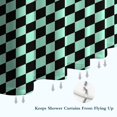 thumbnail image 6 of Black and Mint Green Checkerboard Pattern Shower Curtain 72"x72" ,Bathroom Decorative Shower Curtains Set with 12 Hooks,Modern Waterproof Washable Shower Curtain, 6 of 6