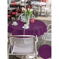 thumbnail image 6 of Outdoor Tablecloth with Umbrella Hole Zipper Purple Burlap Texture Round Tablecloth 60" Waterproof Outside Table Cloth Farmhouse Vintage Purple Patio Table Cover Tablecloths for Picnic Party, 6 of 8