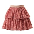 thumbnail image 1 of Quotay Shiny Ruffle Girls Skirts A-Line Sequin Glitter Party Rave Outfit for Kids Glitter Skirt Pink,90, 1 of 4