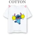 thumbnail image 3 of Camiseta de algodón para niños, camisetas de Disney Stitch y Mickey Mouse para niños, camisetas de verano a la moda, cuello redondo, camiseta informal de manga corta, 3 of 5