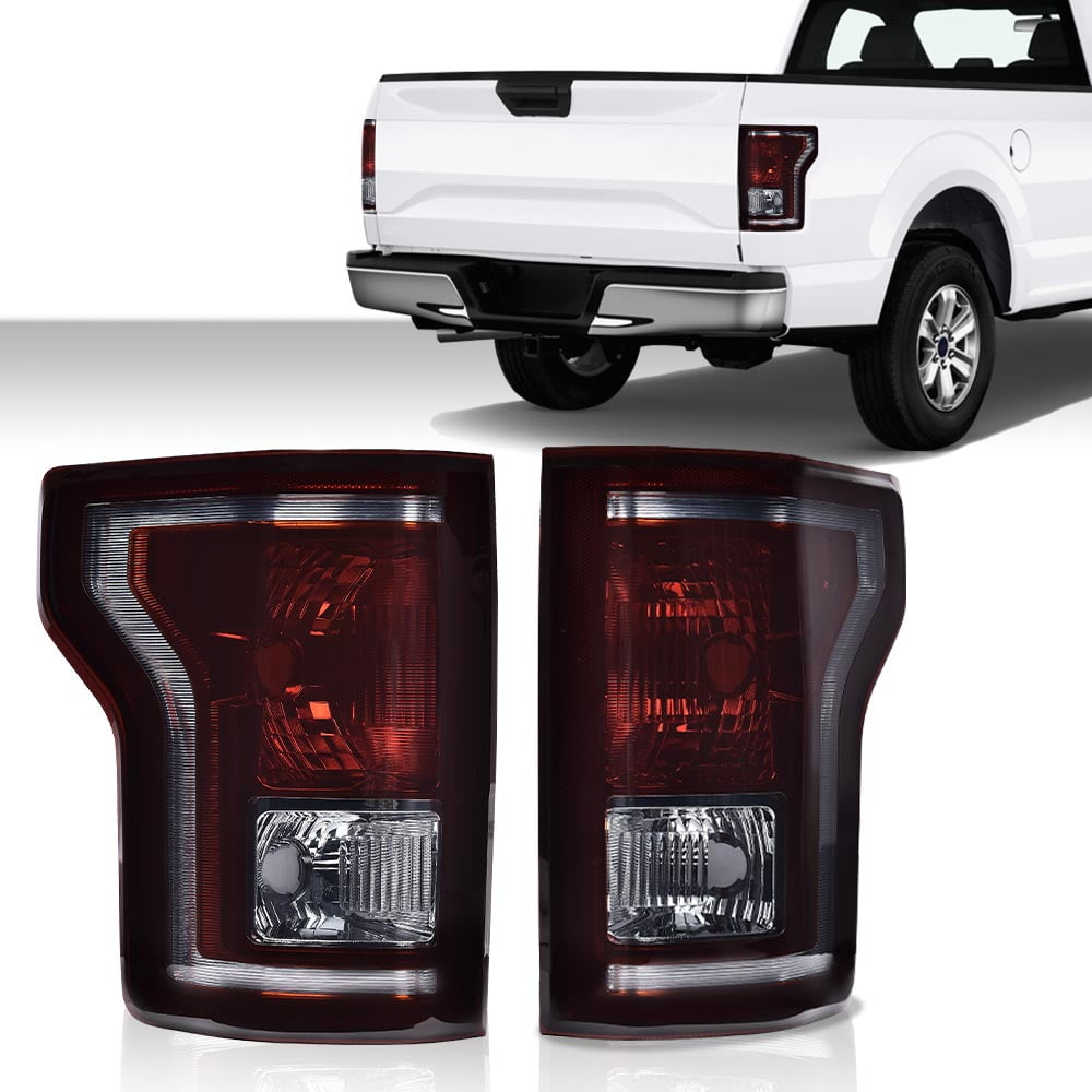 PIT66 Pair Smoke Tail Light Halogen Driver & Passenger Fit For 2015-2017 Ford F-150