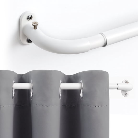 Deconovo Adjustable Wrap Around Window Curtain Rod for Nursery, Bedroom, Kids Room and Small Windows, 30-48 Inch