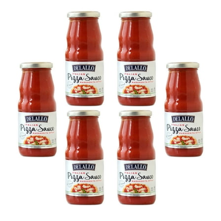 DeLallo Cherry Tomato Pizza Sauce,  Margherita-Style, Non-GMO, 12.7 oz. Jar, (6 Pack),
