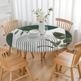 thumbnail image 3 of Green Boho Geometric and Plant Pattern (4) Round Fitted Tablecloth with Elastic Edge,Dining Table Cover Waterproof,Outdoor Round Tablecloth for Camping,Dining,Indoor and Outdoor, 3 of 7