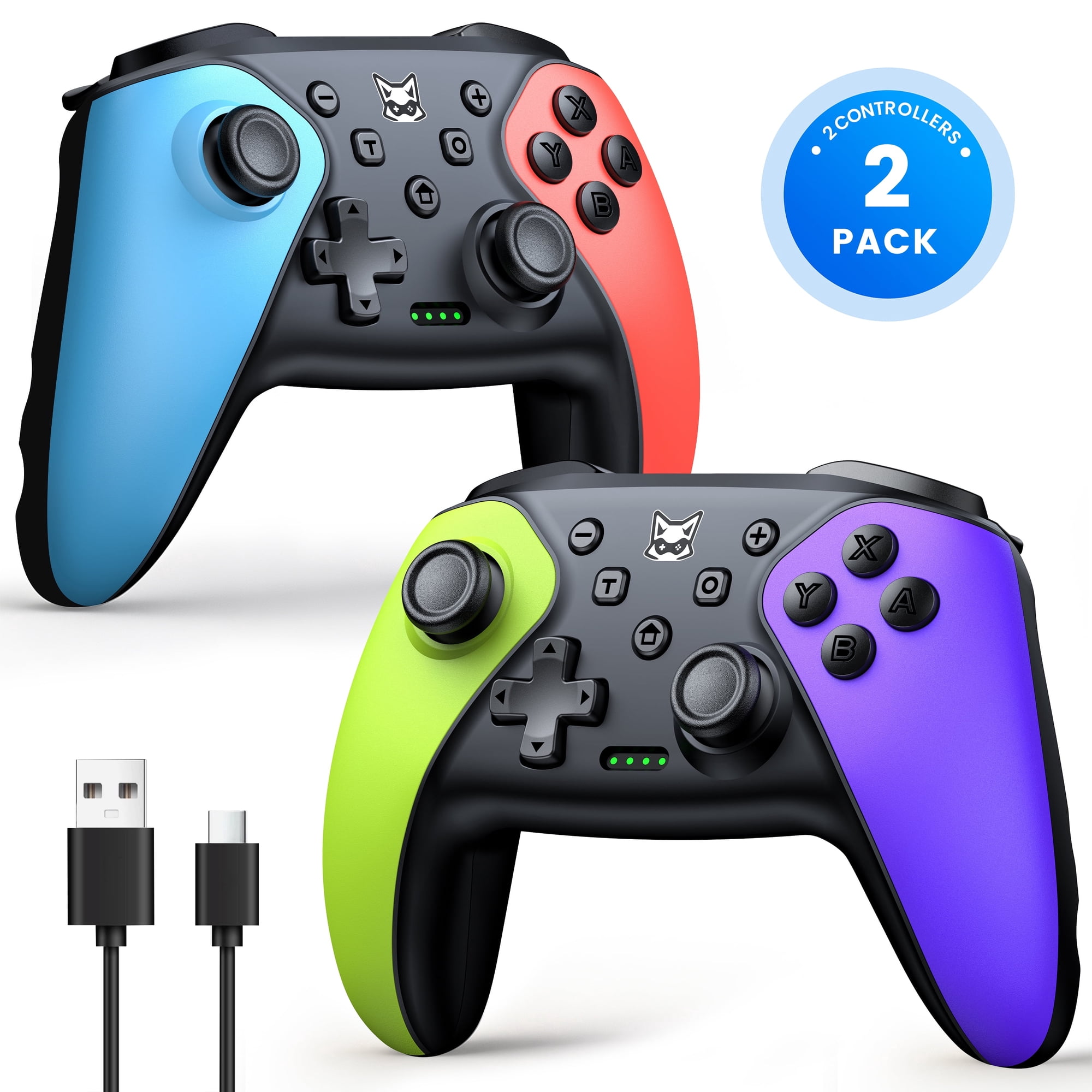 Switch 2 Controller,Beboncool 2 Pack Wireless Switch Pro Controller for Switch/Switch 2/Lite/Oled /PC/Android