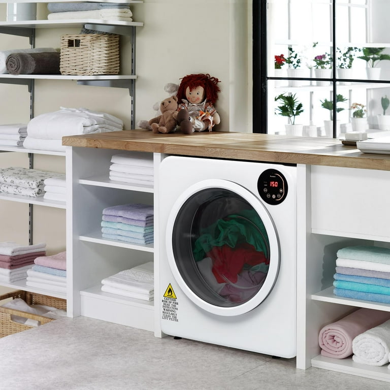 cadeninc 1.3 cu. ft. ventless Portable Mini Electric Tumble Cloth Dryer  with Control Panel, Glass Door,UV Sterilizaiton,White Yea-LQD0-9DJ - The  Home Depot