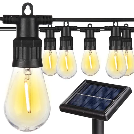 

Cterwk LED Outdoor String Lights 48FT with 2W Dimmable Edison Vintage Shatterproof Bulbs and Commercial Grade Weatherproof Strand Heavy-Duty Decorative Lights