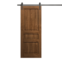 Modern Barn Door 30 x 80 inches | Ego 5012 Cognac Oak | 6.6FT Rail Track Heavy Hardware Set | Solid Panel Interior Doors