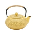thumbnail image 5 of 3 Piece Set Yellow Japanese Cast Iron Teapot, Loose Leaf Tetsubin with Handle, Stainless Steel Infuser, and Trivet (27 oz, 800 ml), 5 of 10