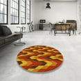 thumbnail image 3 of Ahgly Company Indoor Round Patterned Chilli Pepper Red Area Rugs, 8' Round, 3 of 6