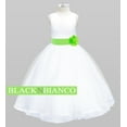 thumbnail image 2 of Black N Bianco Tulle Flower Girl Dress White w/ Colored Sash, Bow and Flower, 2 of 2