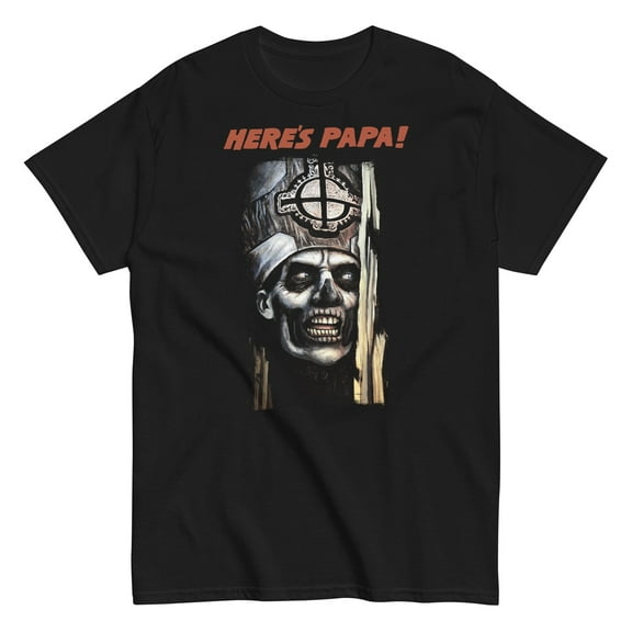 Ghost - Here's Papa Unisex T-Shirt - Black - Small