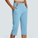 thumbnail image 1 of MKLEKYY Leggings Capris elásticos de cintura alta para mujer, para yoga, entrenamiento informal, pantalones capri, leggings rectos cortos, 1 of 5
