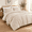 Beige-Queen, variant on Taupe King Size Ball Pom Fringe Microfiber Bedding Comforter Set