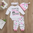 thumbnail image 4 of Seyurigaoka Seyurigaoka 4PCS Newborn Baby Girl Tops Romper Pants Hat Bodysuit Sunsuit Outfits Set Clothes 0-2 Years, 4 of 10