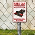 thumbnail image 4 of 8" x 12" Aluminium Retro Sign Race Car Parking Sign Room Decor Home Decoration - Cute Race Car Gifts for Men Boys Wall Art Red, 4 of 7