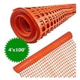 thumbnail image 2 of Ashman Plastic Mesh Fence, Construction Barrier Netting, Orange, 4'x100' Feet, 1 Roll, Garden Fencing, Fences Wrap, Above Ground, for Snow, Poultry, Chicken, Deer, Patio, Garden Netting, Orange 100FT, 2 of 9