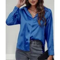 thumbnail image 4 of Blusa Moda Casual Holgada Elegante Manga Larga Para Mujer,Azul,L, 4 of 4