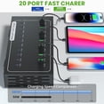 thumbnail image 3 of Estación de carga ALI SEA de 20 puertos USB C 480 W para múltiples dispositivos, 3 of 8