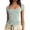15#Green, variant on Women's Square Neck Short Sleeve Double-Layer Tops Basic Slim Fit Crop Tops Going Out Summer T Shirt White,Size XS