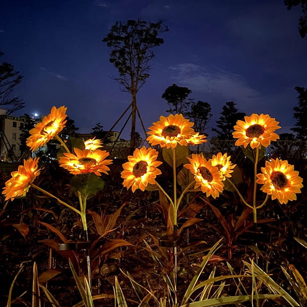 Paquete De 2 Luces Solares Para Jardín, Girasol, Estaca De Flores Resistente Al Agua Para Patio Exterior, Césped, Iluminación Decorativa Muyoka Hogar