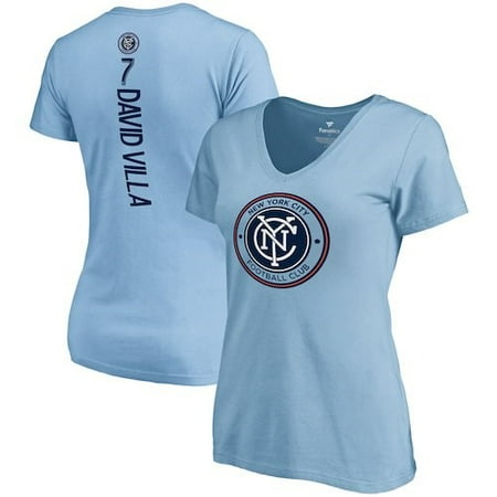 David Villa New York City David Villa New York City FC Fanatics Branded Women's Backer Name & Number V-Neck T-Shirt - Light Blue ()