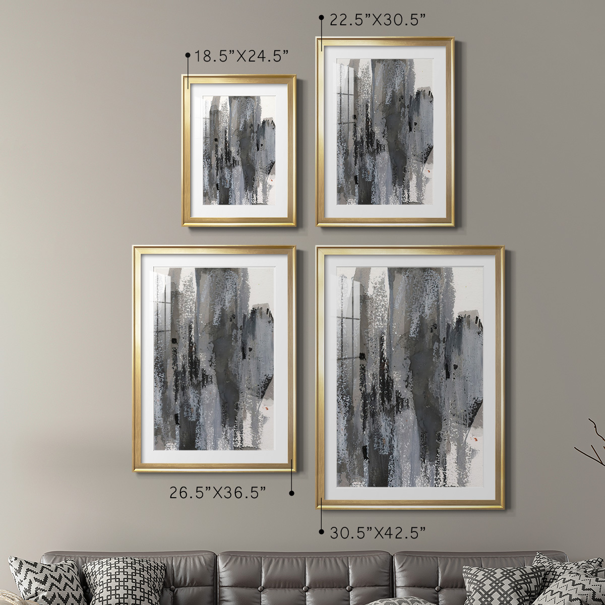 Wexford Home Loft Pastel III Premium Framed Print, 26.5" x 36.5" - Ready to Hang, Gold (Set of 2)